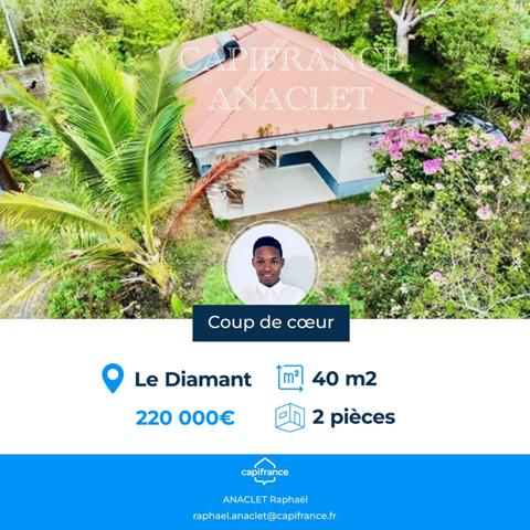 💰Investissement locatif 💰 À vendre charmant Bungalow 2 pièces LE DIAMANT (972)