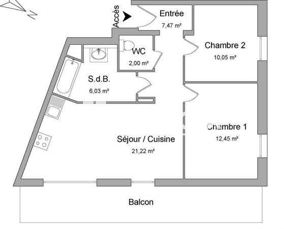 Location Appartement 3 pièces 59.22 m² - 225 C ROUTE DE SCHIRMECK Strasbourg 67200