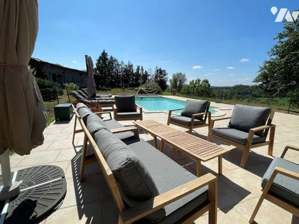 MIELAN (32) à 5min, superbe Gasconne et dépendances entièrement rénovée, superbe vue Pyrénées