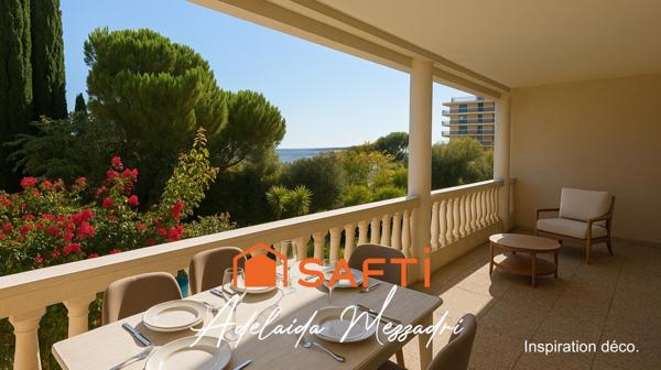 Quartier de l’Archet - lumineux 3 pièces avec vue jardin, piscine et mer - 71m2