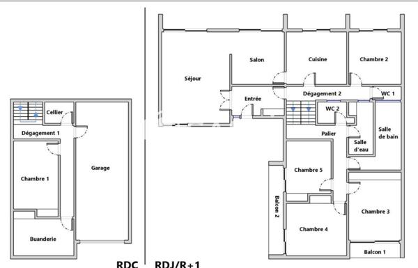 Maison  4 ch + 1 bureau au calme , jardin et garage