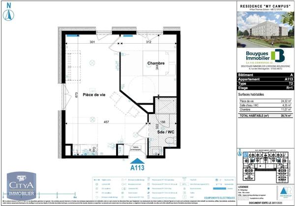 Appartement à louer 2 pièces 39.74m² Metz (57070)