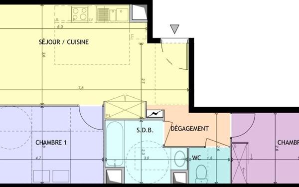 Appartement à vendre    3 pièces • 63 m2 Créteil