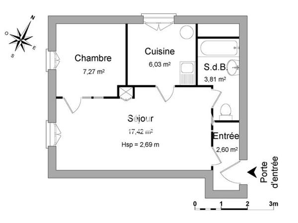 Location Appartement 2 pièces 37.13 m² - 5 RUE SAINT SAUVEUR Rennes 35000