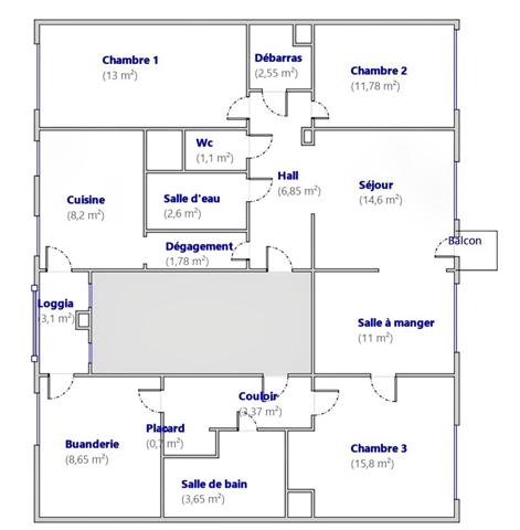 Vaste et lumineux appartement de 105 m2