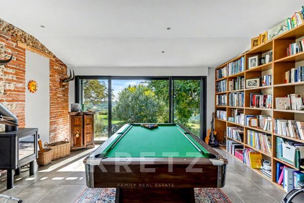 Ferme rénovée 9 pièces, piscine, vue Pyrénées & campagne