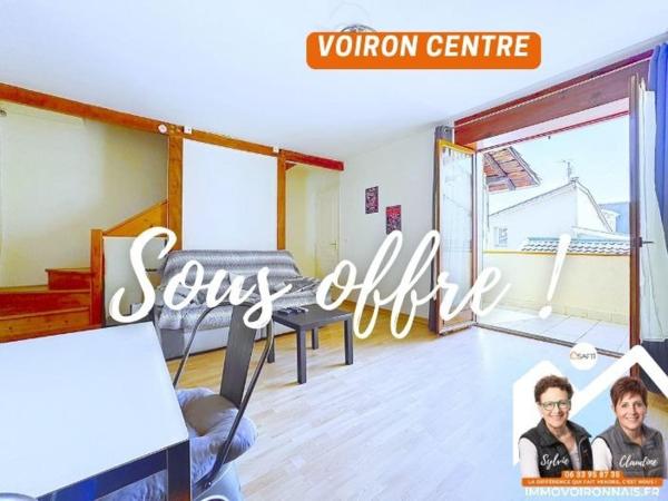 Voiron centre, duplex avec balcon sud à l'arrière de la rue Grande