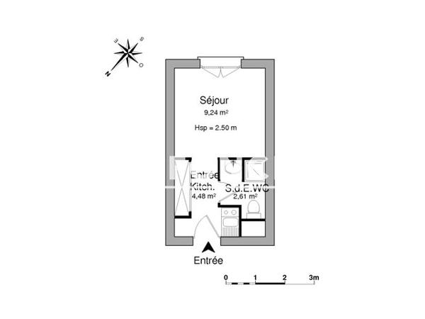 Location Studio 17.91 m² - 42/44 RUE MARC SANGNIER Talence 33400