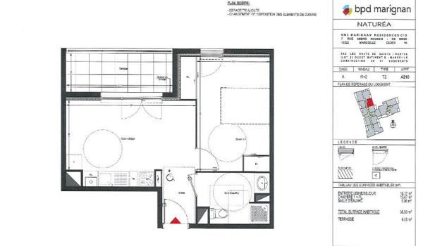 Appartement à louer 2 pièces 36.22m² Marseille (13014)