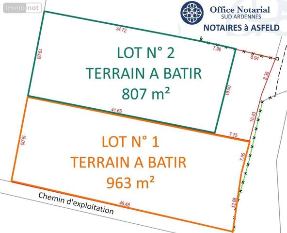 Terrain à Batir à vendre à Thugny-Trugny dans les Ardennes (08300), ref : 021/1788
