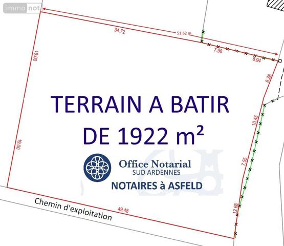 Terrain à Batir à vendre à Thugny-Trugny dans les Ardennes (08300), ref : 021/1788