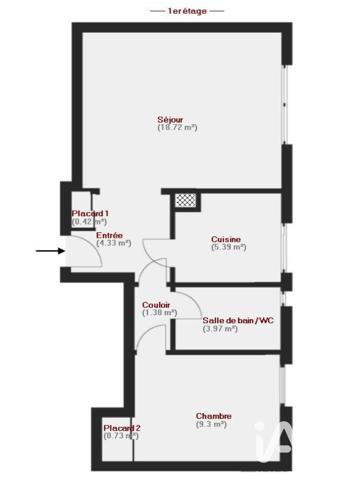 Appartement à vendre 2 pièces 44 m² Chevilly-Larue