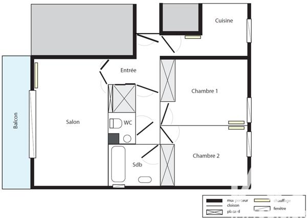 Appartement à vendre 3 pièces 64,36 m² Puteaux