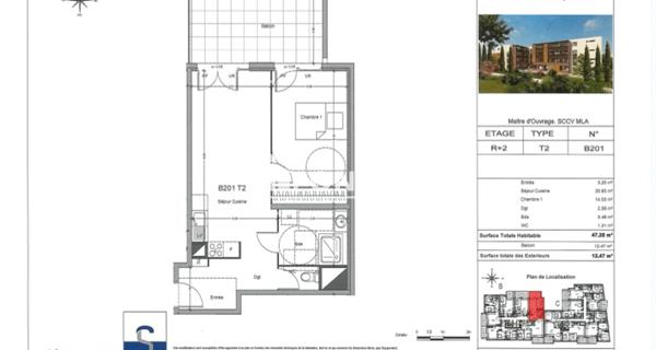 Location Appartement 2 pièces 47.28 m² - Morières-lès-avignon 84310