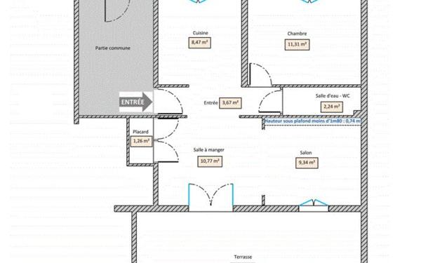 Appartement à vendre    2 pièces • 48 m2 Saint-Cyr-sur-Mer