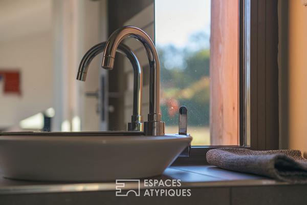 Maison contemporaine bioclimatique avec vue, proche Sarlat.
