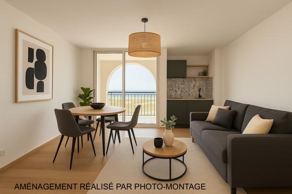 Appartement T2 rénové + terrasse avec vue sur l’étang – CARNON