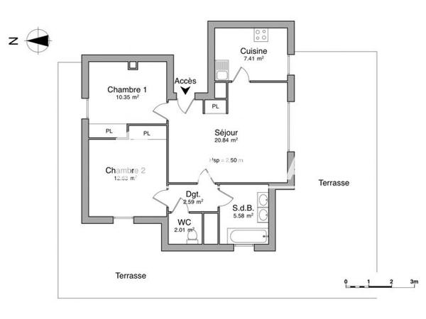 Location Appartement 3 pièces 61.4 m² - RESIDENCE BACCARA Dijon 21000