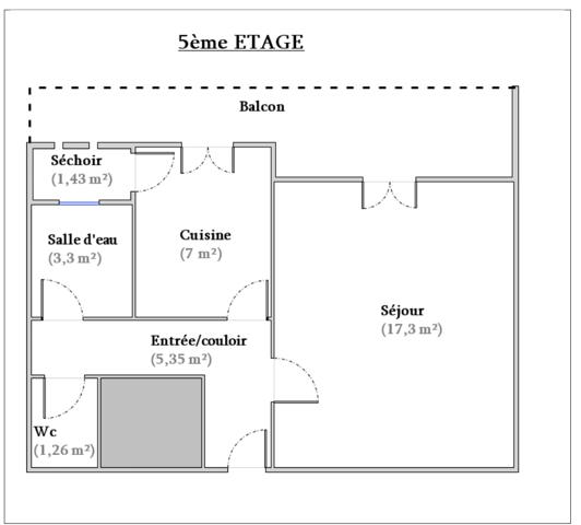 Appartement 1 pièce - 36 m² - Centre ville Ajaccio - Vue mer
