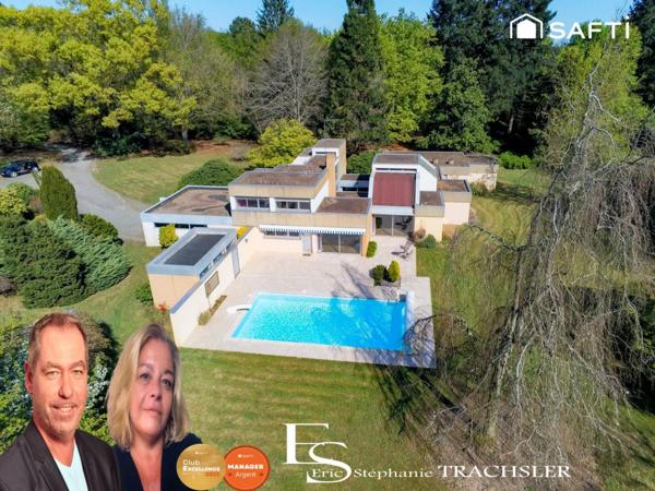 Maison d’architecte d’exception – 304 m² habitables sur 2,7 ha arborés – Changé (72560), aux portes du Mans