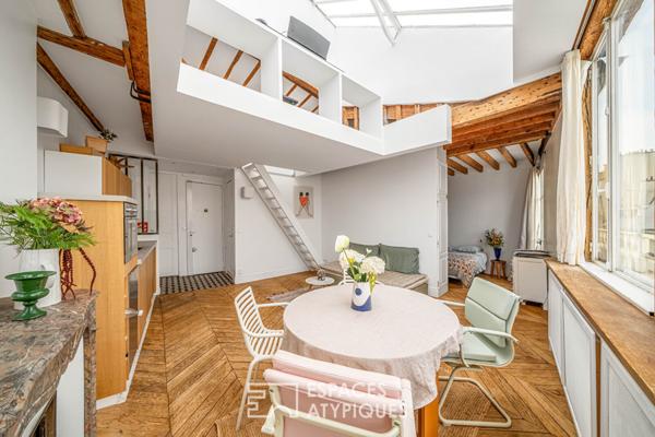 Atelier d’artiste en duplex au dernier étage