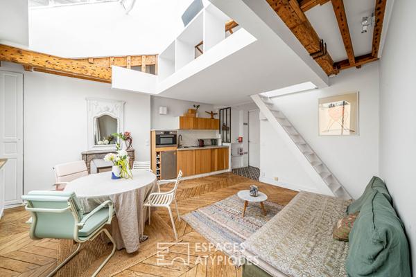 Atelier d’artiste en duplex au dernier étage