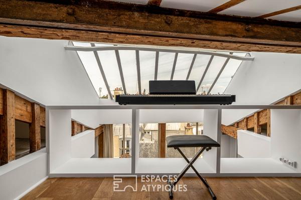 Atelier d’artiste en duplex au dernier étage