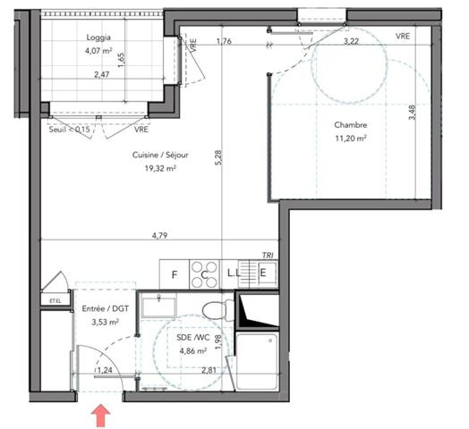 Crozon 29160 Appartement tout confort 38 m² 1 chambres aucun travaux à prévoir dernier étage