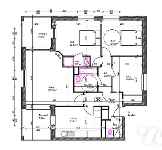 APPARTEMENT - SEYSSEL - T4 - 85,46 m² - 274 000 €