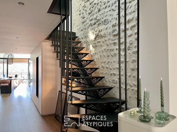 Appartement duplex rénové avec terrasse et garage dans le coeur historique