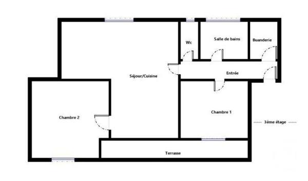 Appartement F3 à vendre  3 pièces - 56 m2 LEVALLOIS PERRET - 92