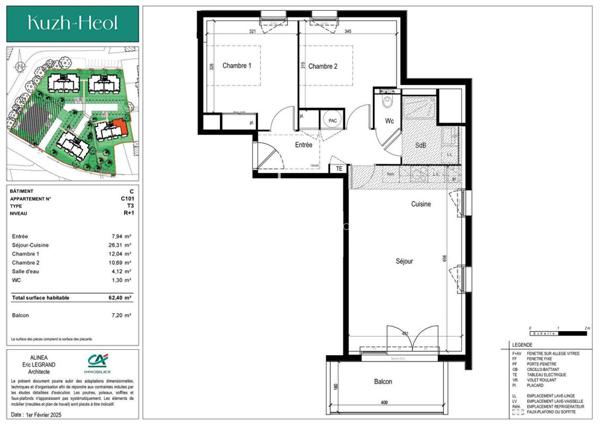 ARZON Appartement 3 pièces 62 m²