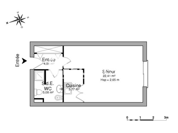 Location Studio meublé 35.26 m² - 21 RUE DES JACOBINS Beauvais 60000