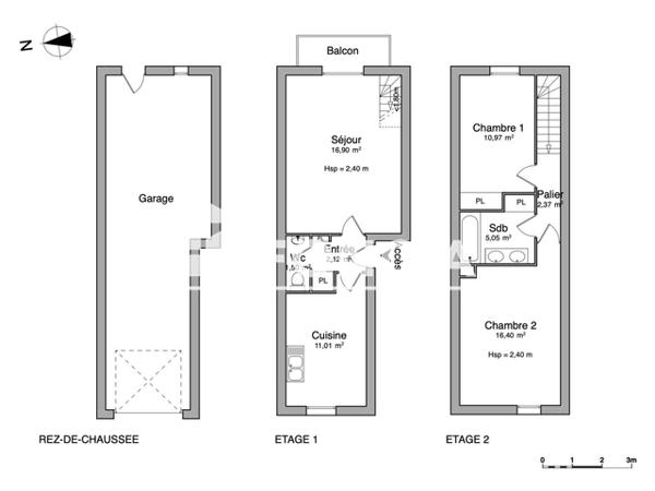 Location Maison 3 pièces 66.32 m² - 11 RUE AIGUE MARINE Rochefort 17300