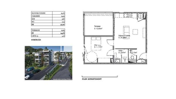 Appartement T2 avec terrasse – Résidence Les Terrasses du Marin