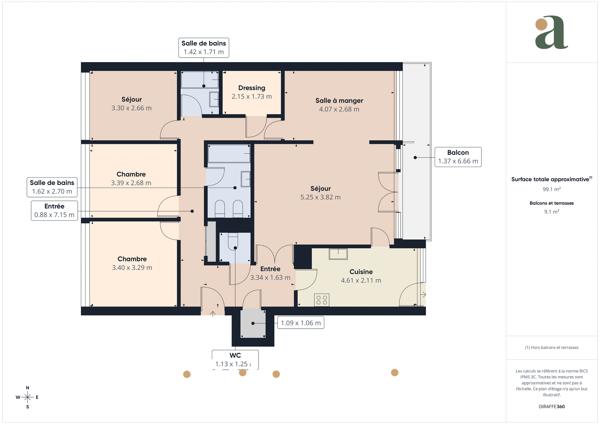 Magnifique panorama en dernier étage appartement T5 de 99m² en vente à Garches (92380)