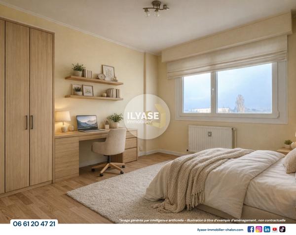 Chalon-sur-Saône (71100) Appartement T4 | 75 m² | Balcon | Cave