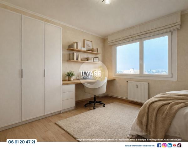Chalon-sur-Saône (71100) Appartement T4 | 75 m² | Balcon | Cave