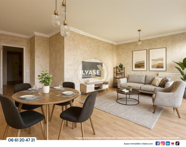 Chalon-sur-Saône (71100) Appartement T4 | 75 m² | Balcon | Cave