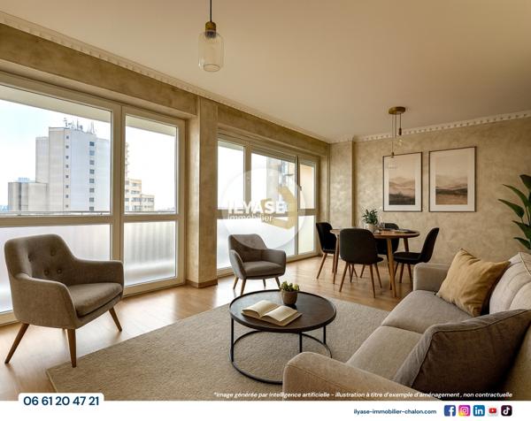 Chalon-sur-Saône (71100) Appartement T4 | 75 m² | Balcon | Cave