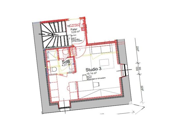 Studio à vendre 29 m² Saint-Martin-des-Champs
