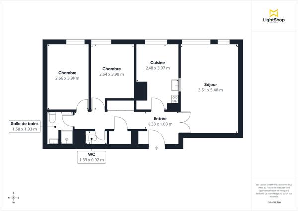 Appartement 3 pièces - 63 m² - Rue De La Chapelle, Paris