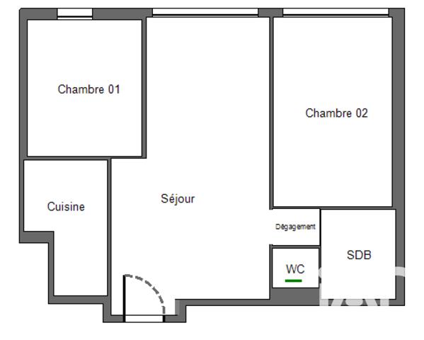 Appartement à vendre 3 pièces 51 m² Paris 19