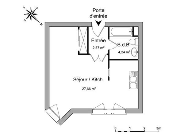 Location Studio 34.47 m² - 22 RUE D'ALSACE La Roche Sur Yon 85000