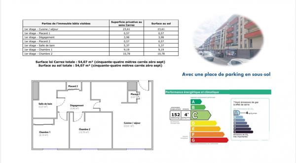Appartement à vendre 3 pièces 54 m² Bezons