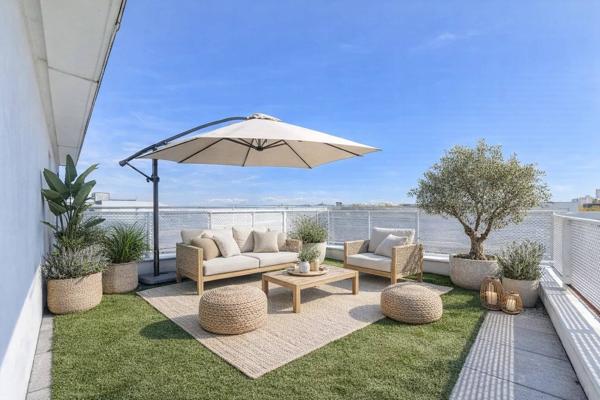 Rare/T2 – 36,40 m² – terrasse 22 m² sans vis-à-vis – garage box en sus – Vaulx-en-Velin