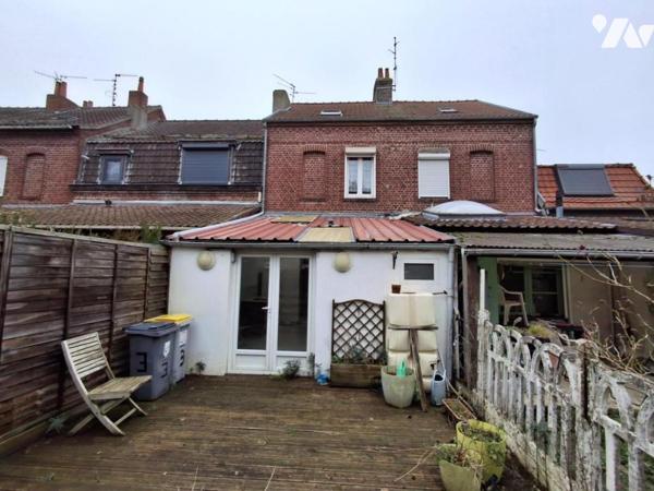 LILLE proche CHU EURASANTE Maison 83m² habitables -3 chambres -cave et grande  TERRASSE SUD