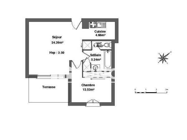Location Appartement 2 pièces 48.3 m² - 115 ROUTE D'UZES Nimes 30000