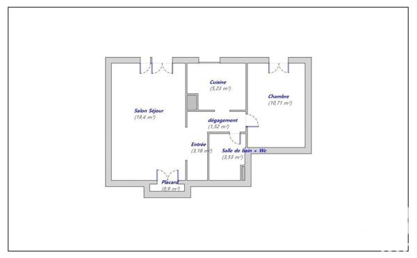 Appartement 2 pièces de 44 m² à Le Mans (72000)