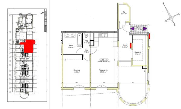 Appartement à vendre 3 pièces 87,99 m² Fontainebleau